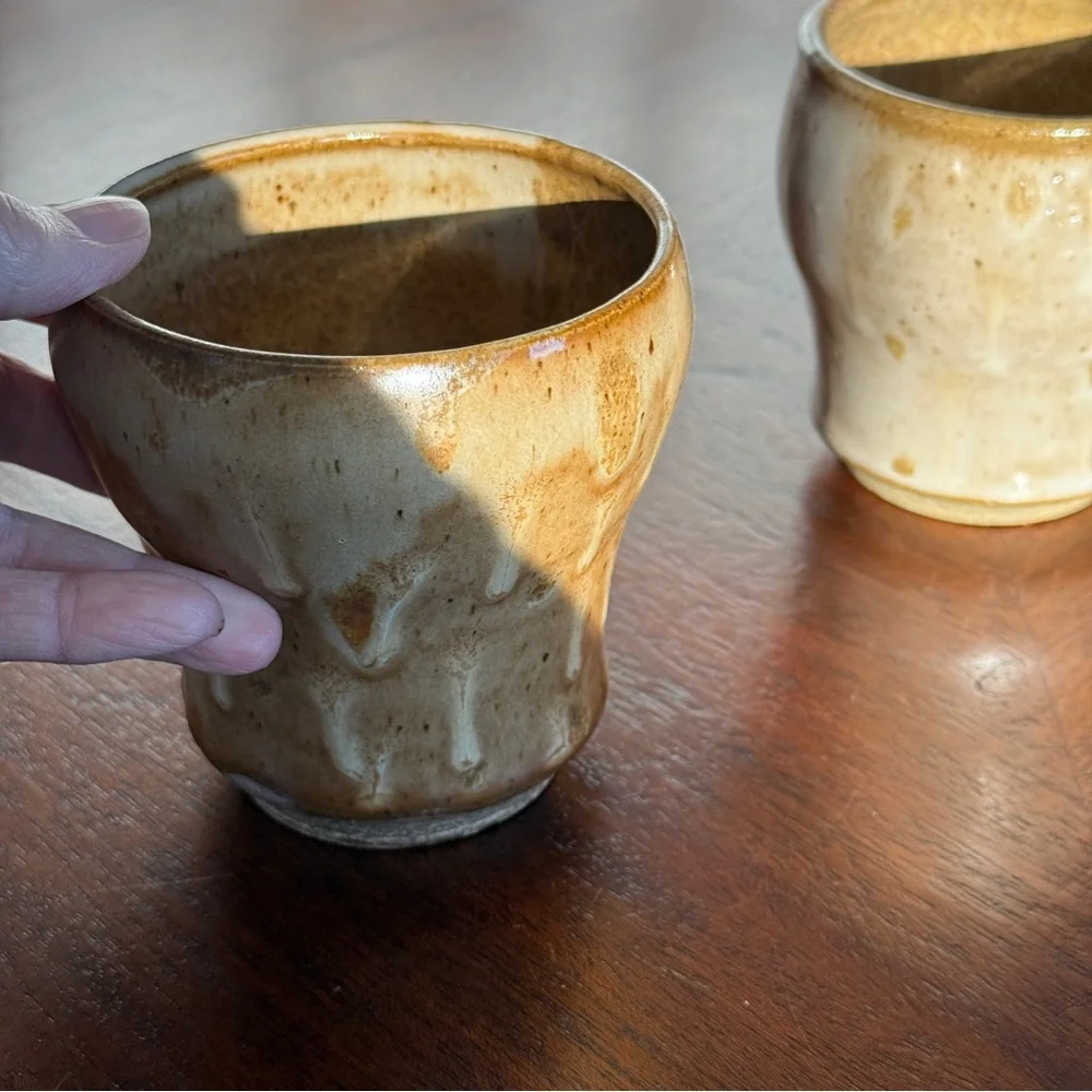 Set of Two Handcrafted Pottery Cups